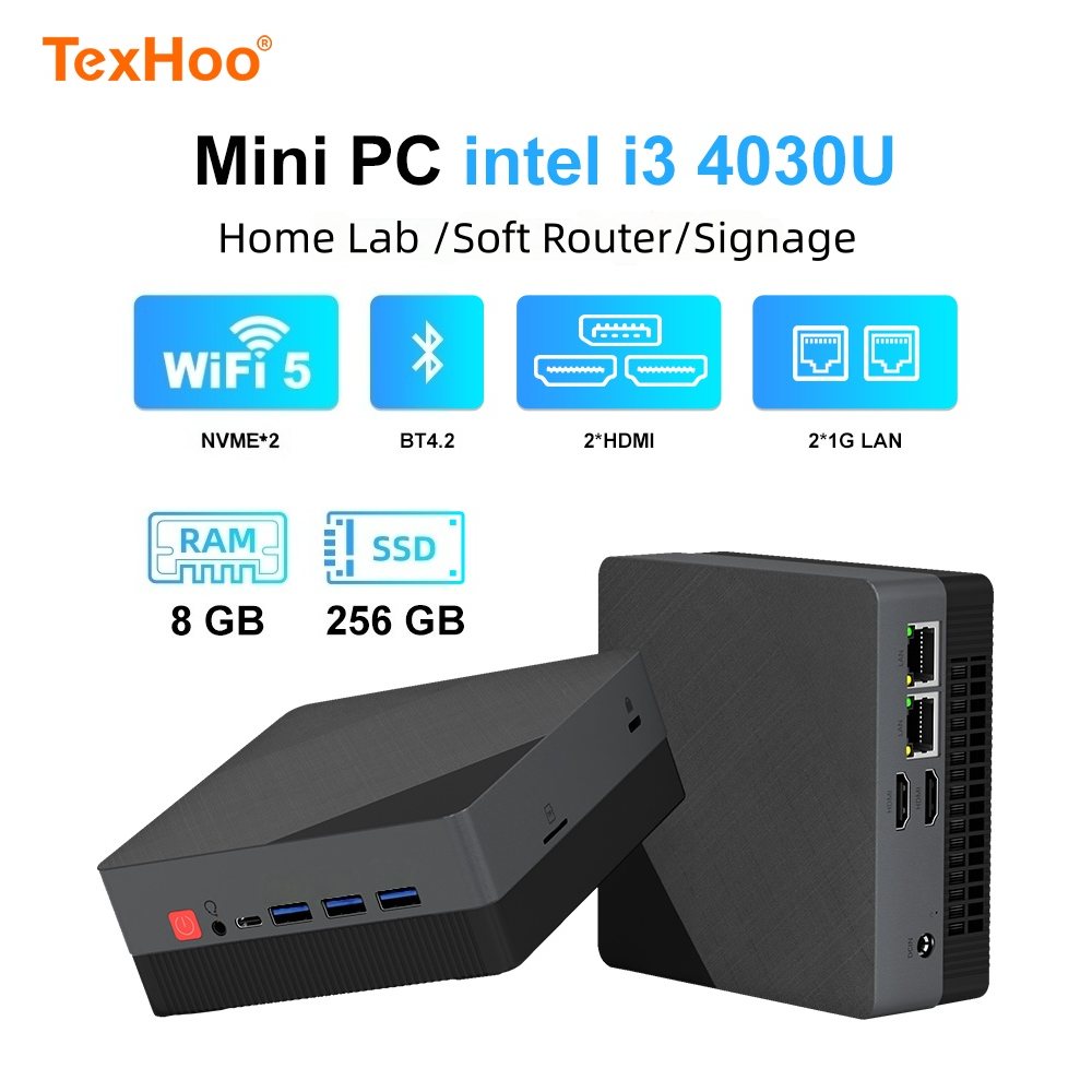 Texhoo MINI PC Intel Core I3 4 - Memory Card Ssd recension och pris