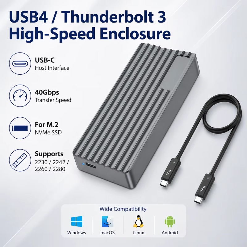 TBT3/USB4 M.2 NVMe SSD Enclosu - Nvme Ssd recension och pris