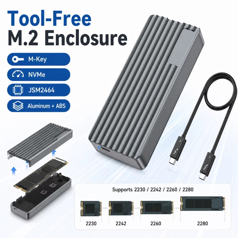 TBT3/USB4 M.2 NVMe SSD Enclosu - Nvme Ssd recension och pris